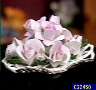 Capodimonte Porcelain Bowl with Roses —