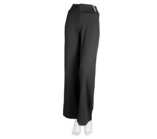 PERFECT by Carson Kressley Wide Leg Knit Pants with Extended Tab