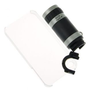8x Zoom Telescope Camera Lens Kit Tripod Clear Case for iPhone 4 4S 4G