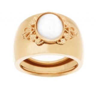 EternaGold Polished Mother of Pearl Band Ring 14K Gold —