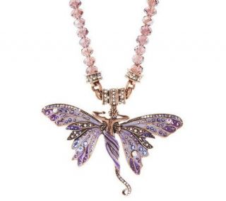 Kirks Folly Saphaedra Butterfly Enhancer on Bead Necklace —