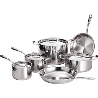 Tramontina 10 Piece 18/10 Stainless Steel TriPly Clad Cookware Set