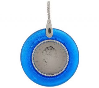 Arte d Argento Sterling Murano Glass Coin Pendant —