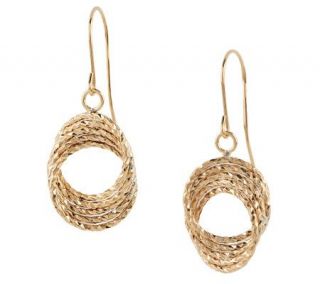 EternaGold Textured Love Knot Dangle Earrings 14K Gold   J271254
