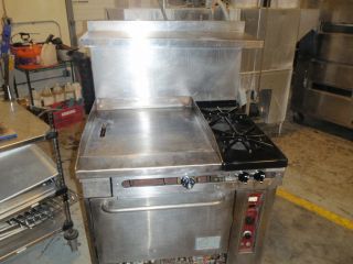  Gas Flat Grill Convection Oven 2 Burner Stove Combo Unit