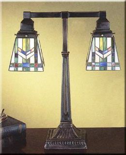 Meyda Tiffany Inspired Mission Style Table Lamp, 2 Shades 20