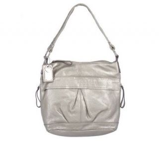 Tignanello Pebble Leather Zip Top Hobo Bag with Pleat Detail   A209656