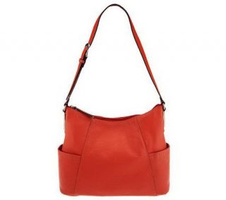 Tignanello Pebble Leather Adjustable Hobo Bag with Side Pockets