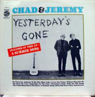 chad jeremy yesterday s gone label world artists records format 33 rpm