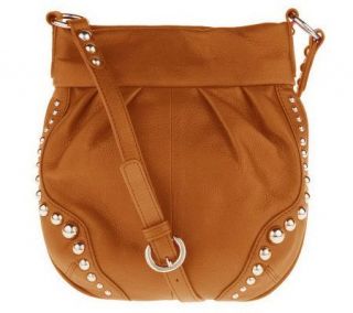 Makowsky Glove Leather Crossbody Bag with Stud Accents —