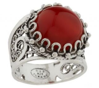 Artisan Crafted Sterling TelkariFiligree Gemstone Swirl Design Ring 