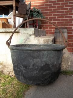  Vintage Amish Apple Butter Hammered Copper Kettle Pot Cauldron