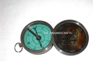  FRANCE ROYAL POCKET DIRECTION COMPASS WITH BOX BRASS NAUTICAL COMPASS