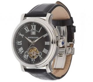 Montrichard Automatic Leather Strap Watch —