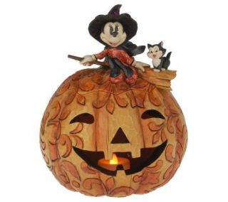 Jim Shore Heartwood Creek Minnie Witch with Lighted PumpkinFigurine 
