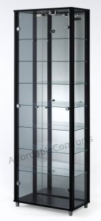 Lockable Glass Display Cabinets Corner Double Single Various Finishes