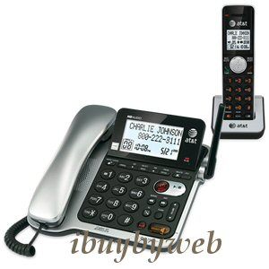 AT&T CL84102 DECT 6.0 Corded/Cordless Phones w/ Talking Caller ID