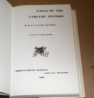 Lovecraft Tales of The Cthulhu Mythos Arkham House 1969 First
