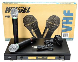  Wireless Microphones w 2 CH Receiver 2 Karaoke Handheld Mics