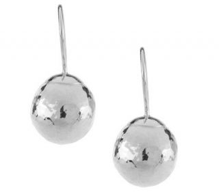 EternaGold Hammered Bead Earrings w/Secura Clasp 14k White Gold