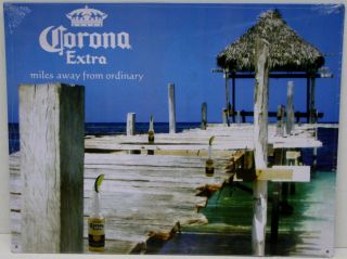 Corona Extra Beer Miles Away Pier Metal Beer Sign