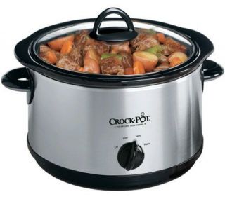 Crock Pot 5 Quart Round Manual Slow Cooker   Stainless Steel