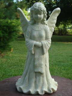 Large Planter Angel Concrete Cement Statue Ivory Finish Great Gift
