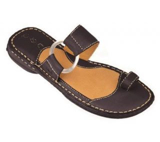 by Born Leather Single Band Toe Thong Sandals w/Ring Detail 