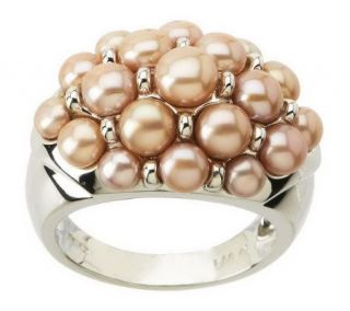 Honora Cultured FreshwaterPearl Cluster Sterling Band Ring —