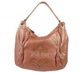 Fiore by Isabella Fiore Leather Angelina Hobo with Studs —