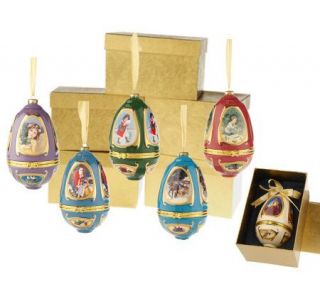 Set of 6 Victorian Style Egg Shaped MusicalOrnament by Valerie