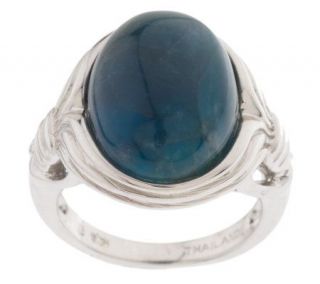 Sterling Oval Midnight Apatite Ring —
