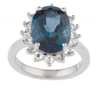 Sterling 7.05 ct tw London Blue and White Topaz Ring —