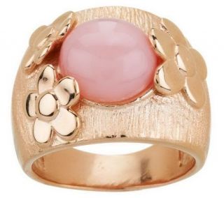 Veronese 18K Clad Pink Opal Floral Design Ring   J270877