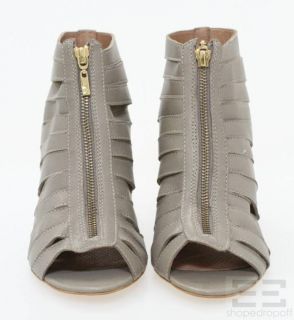 Corso Como Grey Leather Saturn Peep Toe Heels Size 9.5 NEW