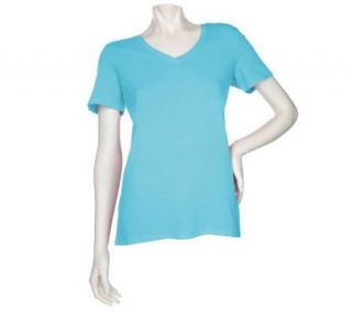 Motto Essentials Lightweight Short Sleeve V neck Tunic —