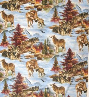 North Country Wolf Wildlife Quilt 100% Cotton Fabric BTY Elizabethi
