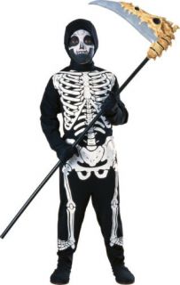 Skeleton Scary Jumpsuit Boys Kids Halloween Costume M