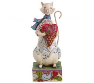 Jim Shore Heartwood Creek 6 3/4 Cozy Heart Cat Figurine —