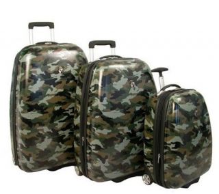 Heys 3 Piece Camouflage, Lightweight Hardside Luggage Set —