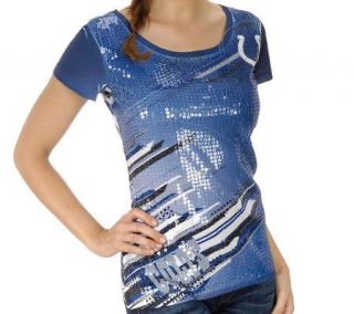 NFL Colts Womens Sublimated Sequin T Shirt —