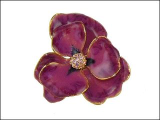  Jay Lane Rose Yellow Enamel Crystal Flower Ring KJL Size 5 9