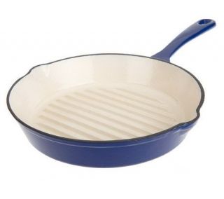 Rachael Ray 11 Round Cast Iron Enameled Grill Pan —