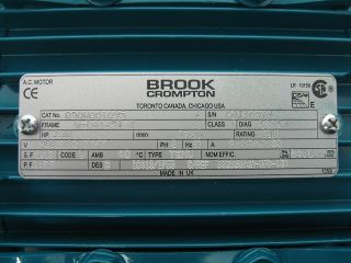 C89854 Brook Crompton 2.0hp AC Motor (1720rpm, 208/416VAC, 3Ph, 60Hz)