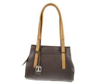 Tignanello Pebble Leather Colorblock Shopper Bag —