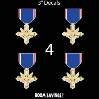  Army Medal Distinguished Service Cross 1 (4)Four 3 Decal Sticker Lot