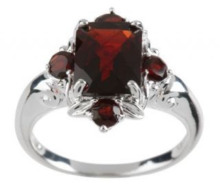 00 ct tw Garnet Faceted Checkerboard Sterling Ring —