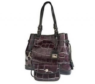 Dooney & Bourke Croco Embossed Leather Tassel Bag with Accessories