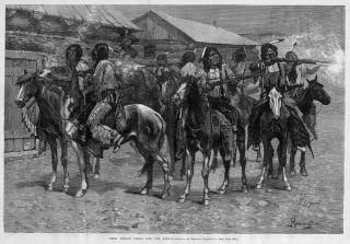 Remington Crow Indians Firing Into Agency Guns Horses