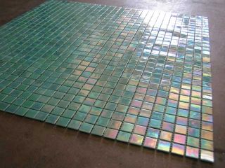 Iridescent Glass Tile Green Mosaic for Countertop $15